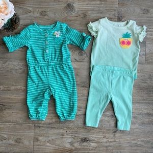 2 Baby Girl Outfit/Sets 0-3 Months